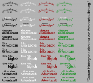 Advent - Wörter 44 Stück je 70mm breit
